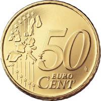 (2005) Монета Ирландия 2005 год 50 центов  1. Старая карта ЕС Северное золото  UNC